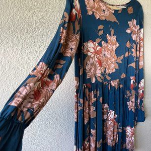 Midi Smock Floral Dress | Size Medium